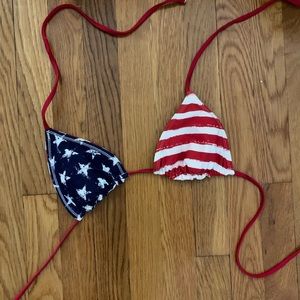 American flag triangle bikini top